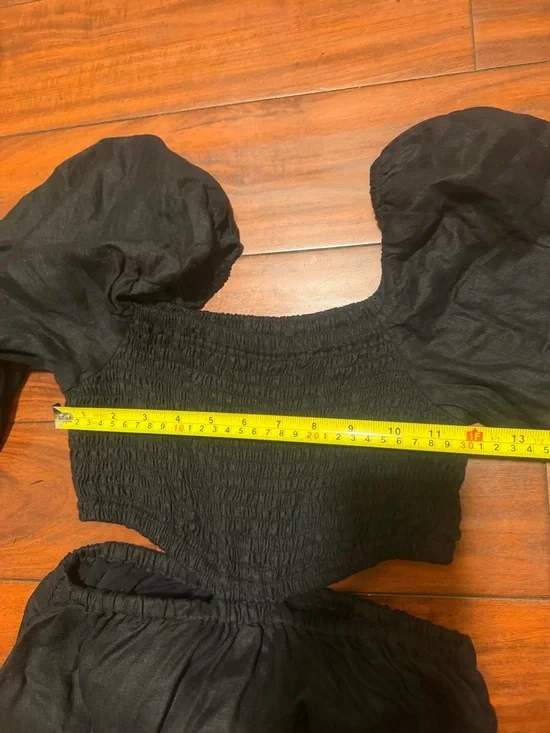 Faithfull the Brand Black Cutout Maxi with Puff Sleeves - Picture 6 of 9